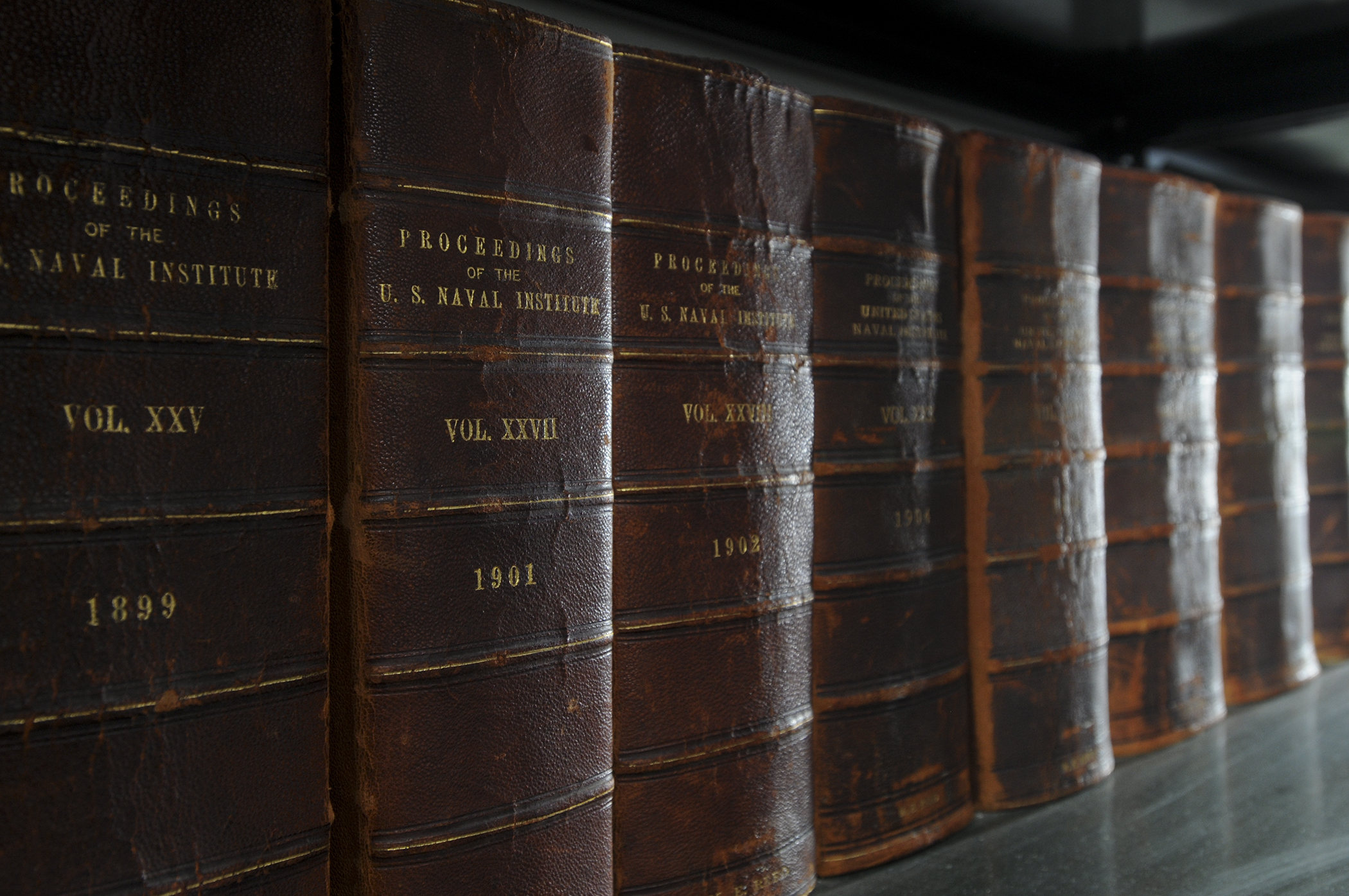 120229-N-LE393-092 NEWPORT, R.I. (Feb. 29, 2012) Historical volumes from the Naval Historical Collection at the U.S. Naval War College (NWC) sit on a shelf in the collection's archive stacks. (U.S. Navy photo by Mass Communication Specialist 2nd Class Eric Dietrich/Released)